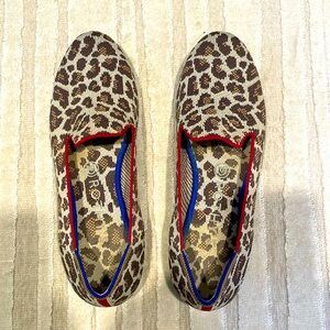 Rothy's Animal Print Flats with Red and Blue Accents